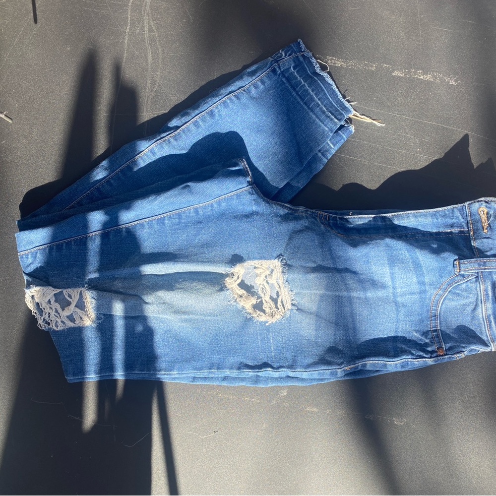 Refuge Distressed Blue Denim Jeans